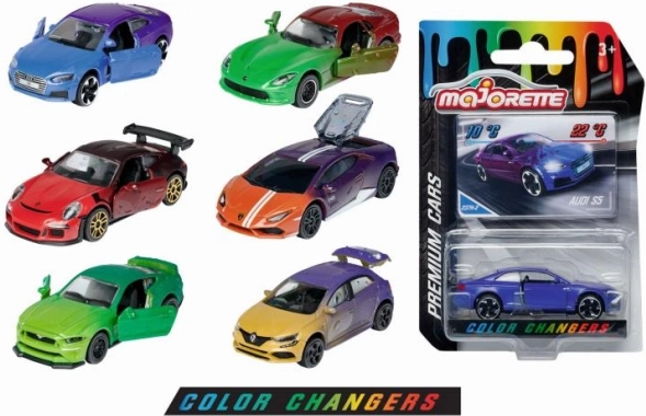 Spalvą keičiantys automobiliai Color Changers 7,5 cm – 6 modeliai