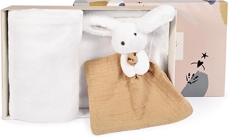 Gift Set Happy Bunny Blanket and Beige Lovey