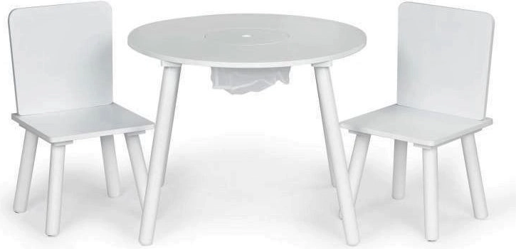 Children's white table with two chairs ECOTOYS with toy net