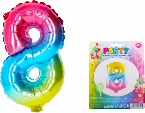 Vaivorykštinis pripučiamas balionas skaičius 8