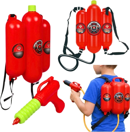 Firefighter water backpack with gun for kids