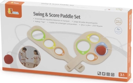 VIGA Wooden Catch Ball Game with Scoring Paddles - 2 pcs