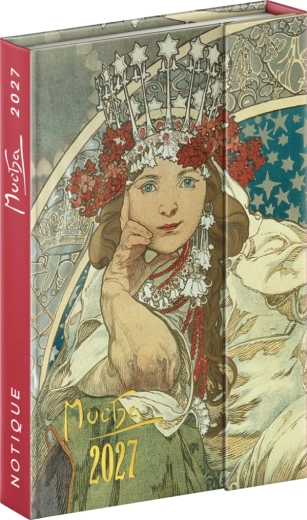 Notique savaitinis magnetinis kalendorius-dienoraštis Alfons Mucha 2027 11 × 16 cm