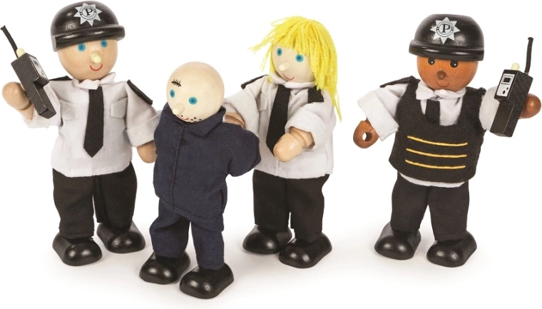 Tidlo wooden figures Police Officers and Thief (4 pcs)