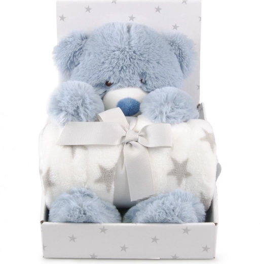 Carlo Baby fleece blanket with Teddy bear Teddy Blue - 1 piece