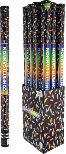 Multicolored confetti cannon in a tube, 78 cm - 1 piece