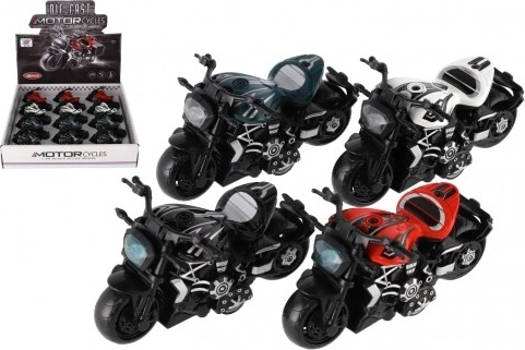 Mini motociklas metalas/plastikas su atgaliniu įtempimu – 4 spalvos
