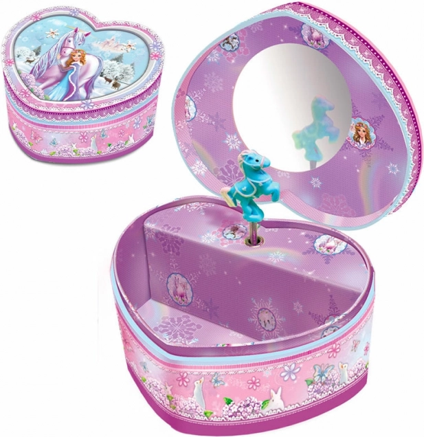 Musical jewelry box with wind-up mechanism for children