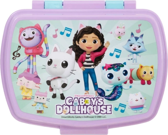 Vaikiška priešpiečių dėžutė „Gabby's Dollhouse“ 750 ml, rožinė–mėlyna