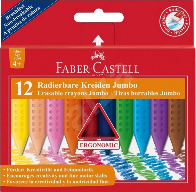 Plastikinės kreidelės Faber-Castell Colour Grip Jumbo 12 vnt.