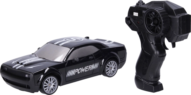 Drift RC remote-controlled car, black, 21.5 cm