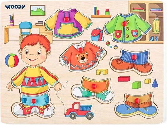 WOODY wooden dressing puzzle board Sebastian