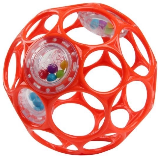 Oball barškantis kamuoliukas Rattle 10 cm oranžinis