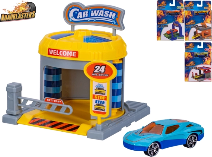 Roadblasters autoservisas su automobiliu – žaidimų rinkinys vaikams 1:64