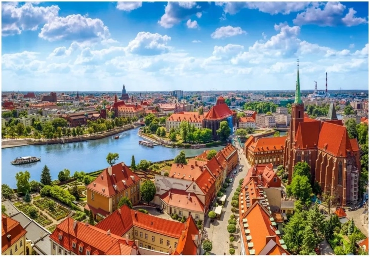 Dėlionė Oro vaizdas į Vroclavą 1000 detalių CASTORLAND