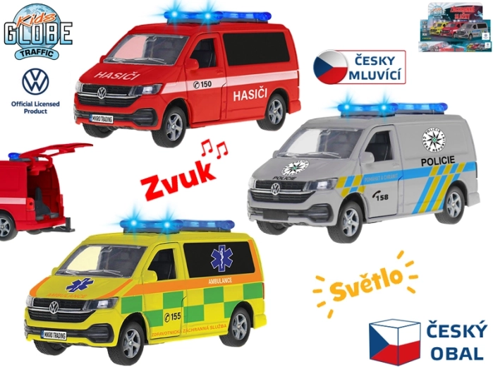 Kids Globe Traffic VW gelbėjimo automobilis su šviesomis ir garsais