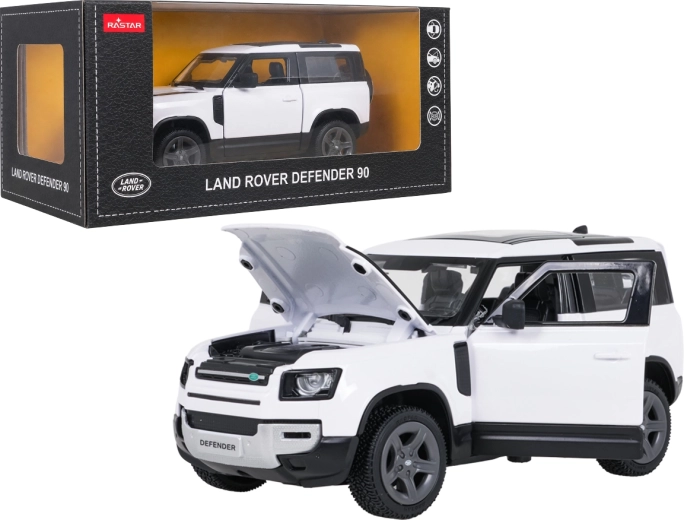 Metal Land Rover Defender 90 RASTAR model, 1:24 scale, red