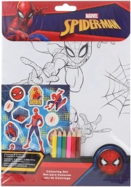 Coloring pages and stickers spiderman – creative set for kids