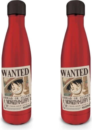 One Piece nerūdijančio plieno butelis Wanted Luffy