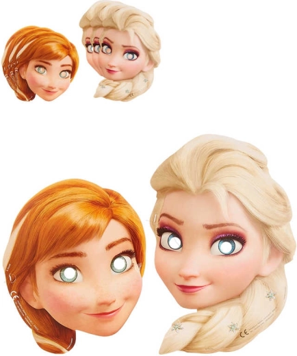 Karnavalinė popierinė Frozen kaukė – 6 vnt. rinkinys