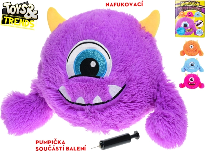Pripučiamas pliušinis monstriukas su pompute Toys & Trends Brainboooom, 23 cm