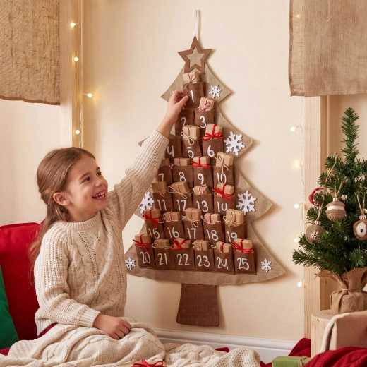 Felt Christmas Tree Advent Calendar 85 × 60 cm