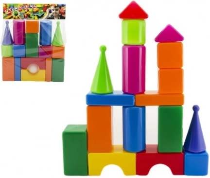 Dideli plastikiniai statybiniai kaladėlės, 18 vnt.