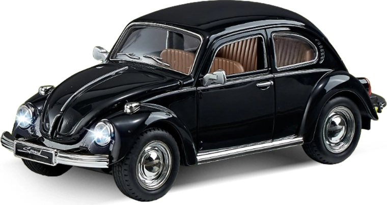 Black friction-powered passenger car with sound and light