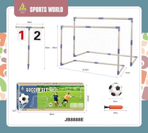 Children's football goals with scoreboard and accessories - 2 pcs