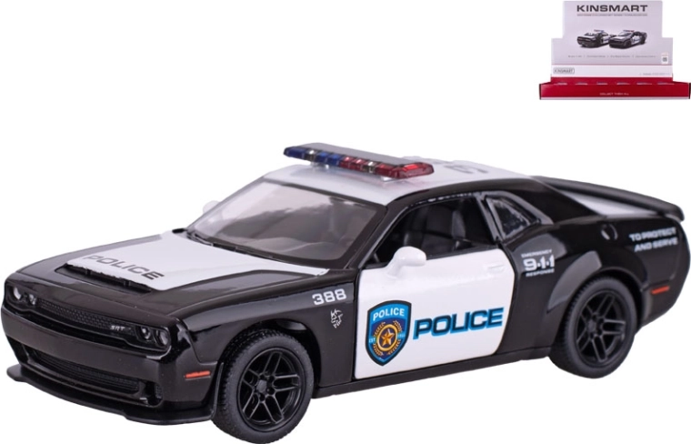 Metalinis modelis Dodge Challenger SRT Demon 170 Police – Kinsmart 1:40