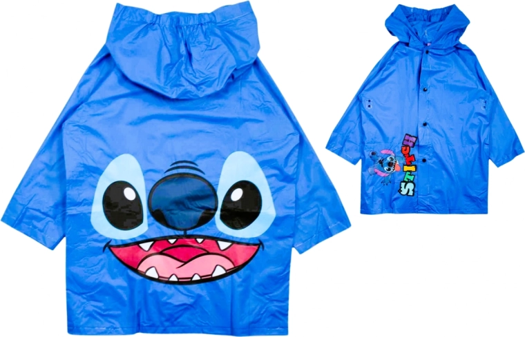 Vaikiškas Disney Stitch lietpaltis mėlynas su gobtuvu