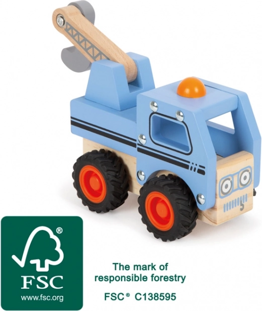 Medinis vilkikas small foot su judančiu kranu