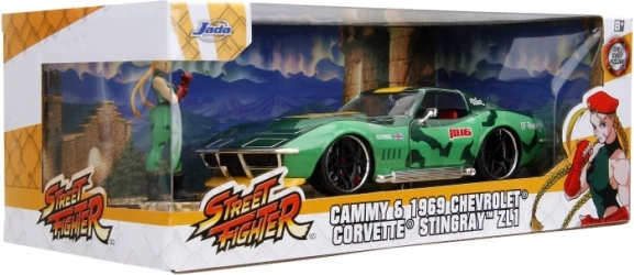 JADA Toys Street Fighter 1969 Chevrolet Corvette 1:24 with Cammy figure