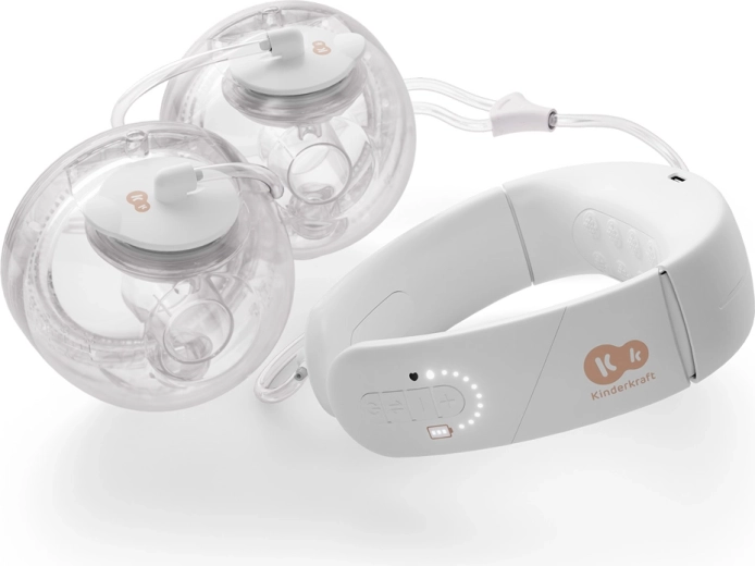 Kinderkraft Gentlenest dvigubas elektrinis pieno nutraukėjas su švelniu kaklo pašildymu, hands‑free