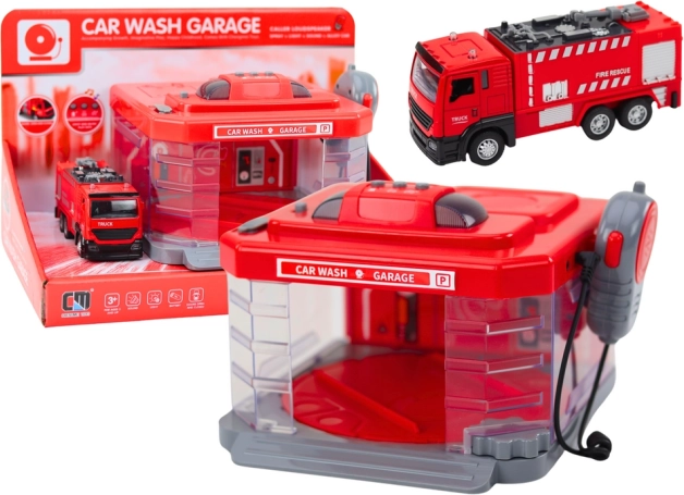 Gaisrininkų plovykla su racija, šviesomis, garsais ir vandens efektu