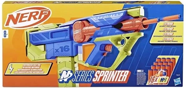 Nerf N Series Sprinter – automatinis šautuvas su 16 strėlyčių lizdiniu dėtuvu