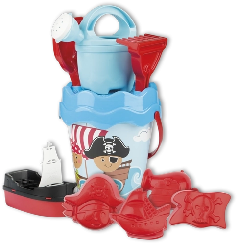 Androni piratų smėlio rinkinys kelioniniame tinkleliame krepšyje – Mėlyna