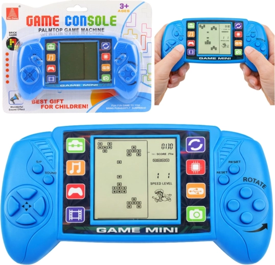 Nešiojamas elektroninis žaidimas Tetris su LCD ekranu – mėlynas