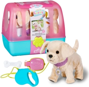BABY born playful puppy Lucky with carrier