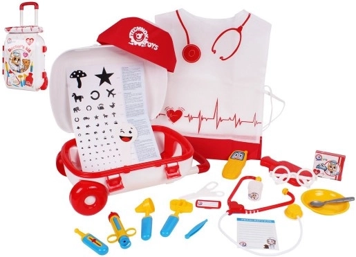 Gydytojo lagaminėlis su ratukais ir 21 priedu