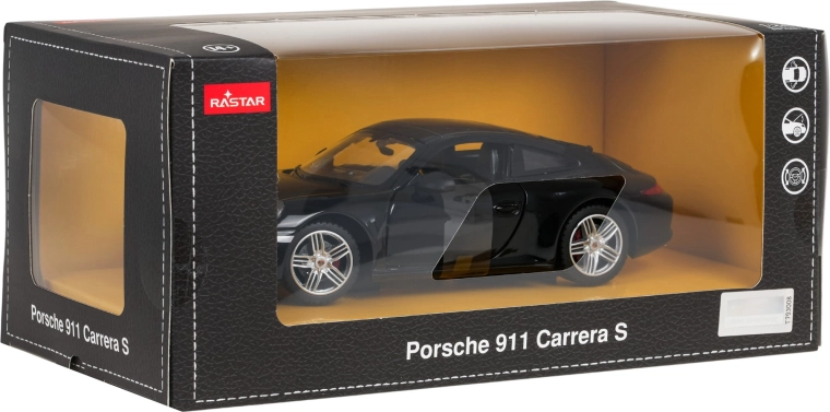 Metal Porsche 911 model, black, 1:24 scale RASTAR
