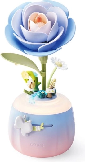 Robotime ROKR Floral Art 3D dėlionė – kamelijos lempa (73 dalys)