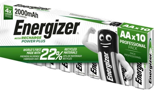 Įkraunamos AA baterijos 2000 mAh Energizer Power Plus, 10 vnt.