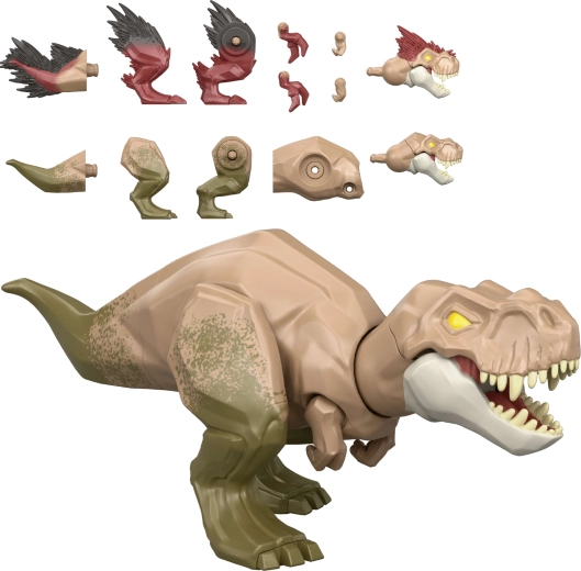 Mattel Jurassic World Mayhem mix-ups 2 v 1 Tyrannosaurus rex dinozauro figūrėlė