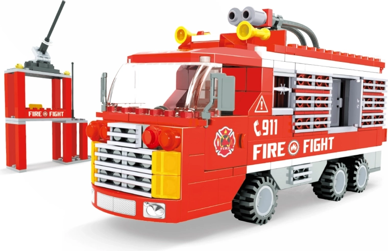 Compatible BLOXO Fire Station Building Set, 278 Pieces