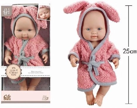 Baby doll in a bathrobe