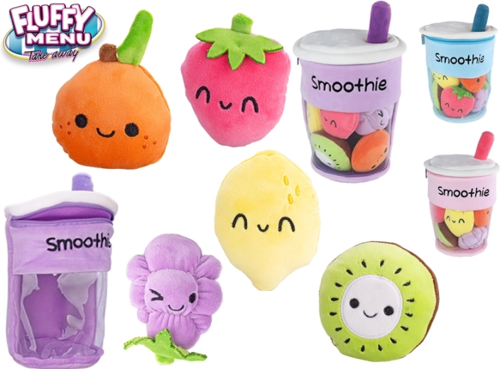 Pliušinis glotnučio puodelis su vaisiais 33 cm – Fluffy Menu