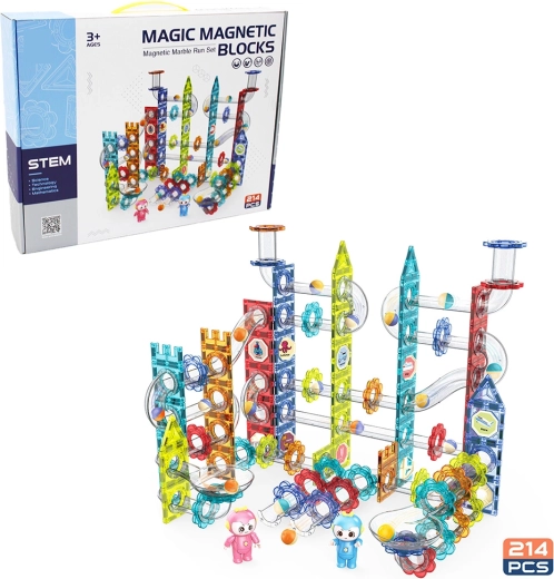 Sparkys Magnetic Marble Run, 214 Pieces