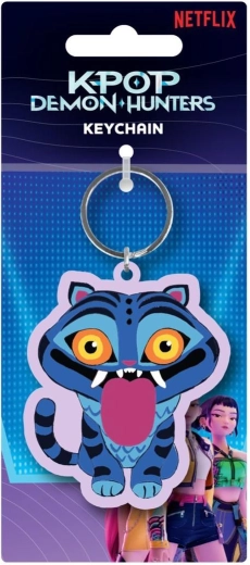 Guminis K-pop Demon Hunters raktų pakabukas – mėlynas tigras