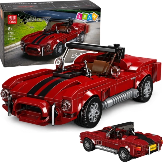Konstruktorius S.Cobra – klasikinis sportinis automobilis, raudonas su vitrina (391 detalė)